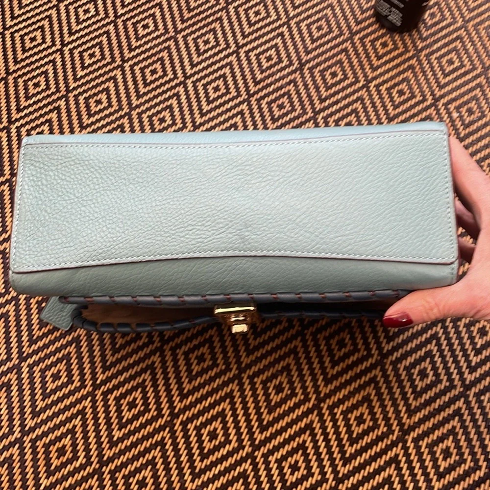 COACH CA238 Lane Shoulder Bag With Whipstitch In Marine Multi blue